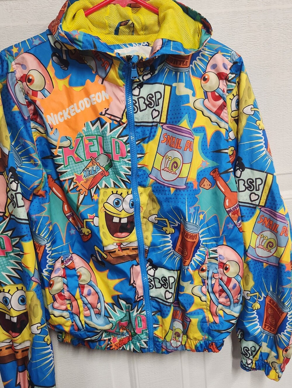 Nickelodeon SpongeBob Graphic Windbreaker Jacket Kids 18 Boy Girl